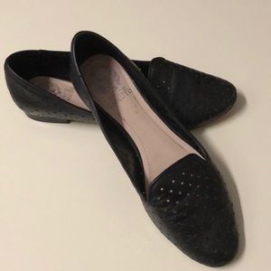 Black pinhole polka dot loafers
